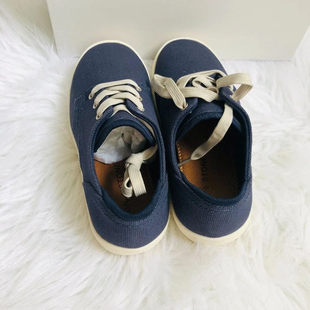 Sun‎ & Stone Boy Kids Loafers 1 M Navy Blue Kiva Lace Up Casual Shoes NWB